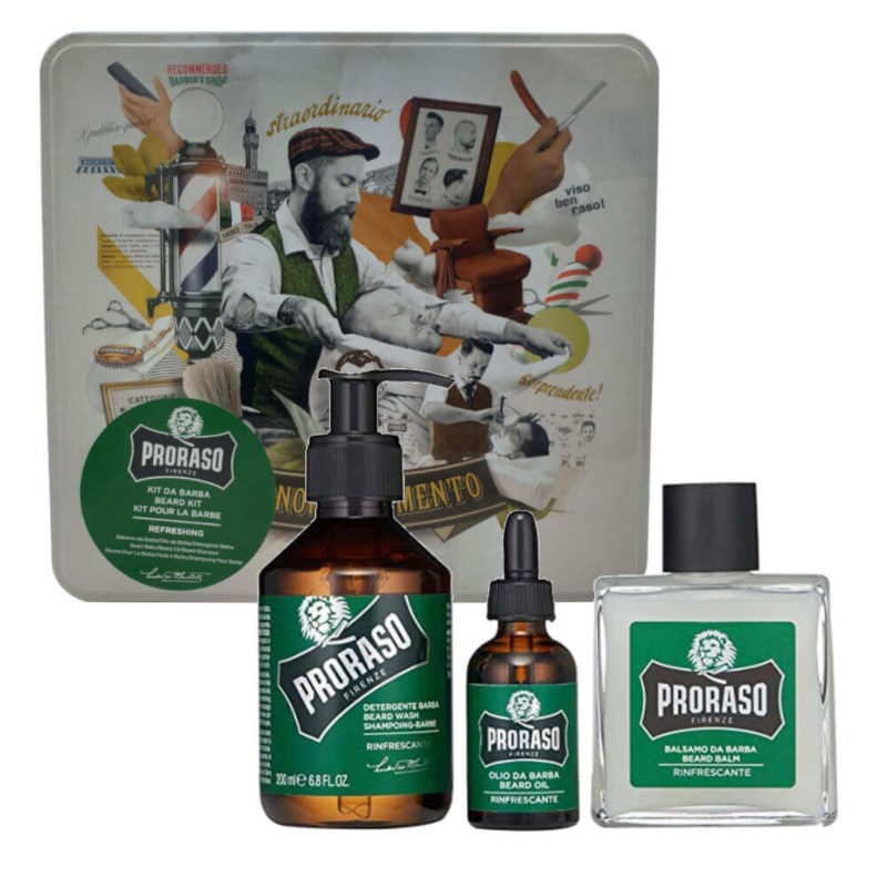 Proraso Green Refreshing Beard Kit Zestaw do brody